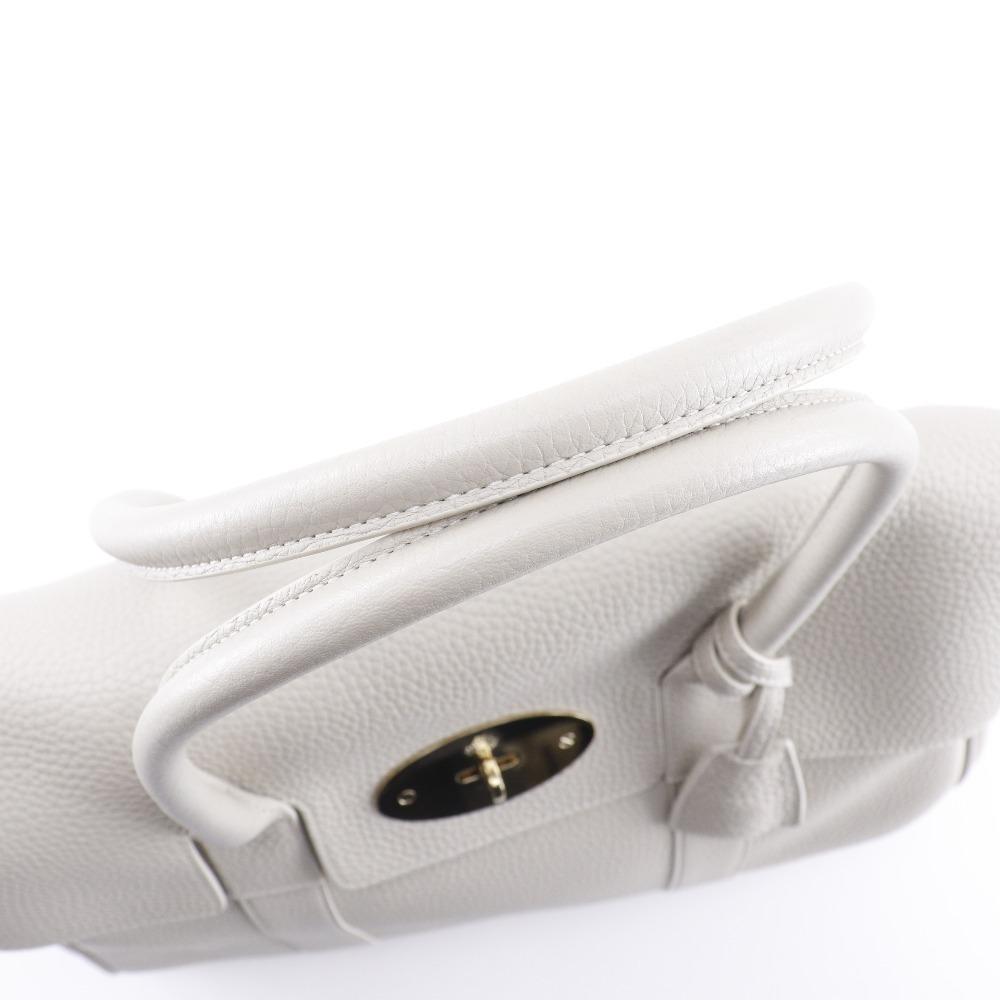 Mulberry Bayswater Tote Tasche HH6592/736W160 Kreide Starkes Korn graues Leder Damen Gebraucht