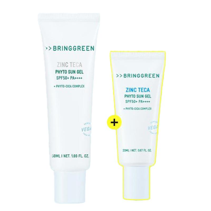 

BRING GREEN Цинк Тека Фито Солнцезащитный Гель SPF50+ PA++++ Успокаивающий Санскрин с Центеллой 50 мл Набор