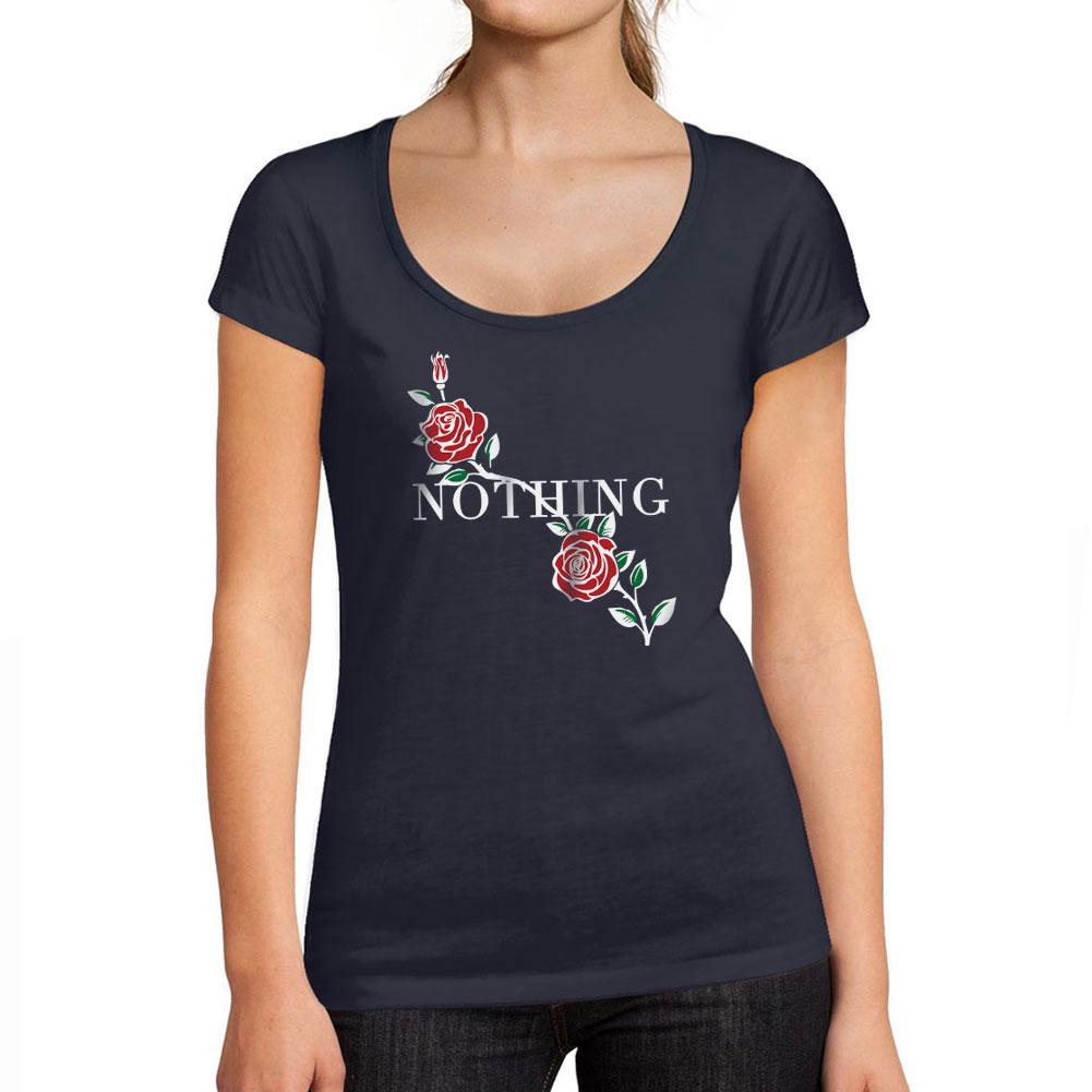 ULTRABASIC - Femme Graphique Nothing Imprime des Roses Noir des Lettres Tee