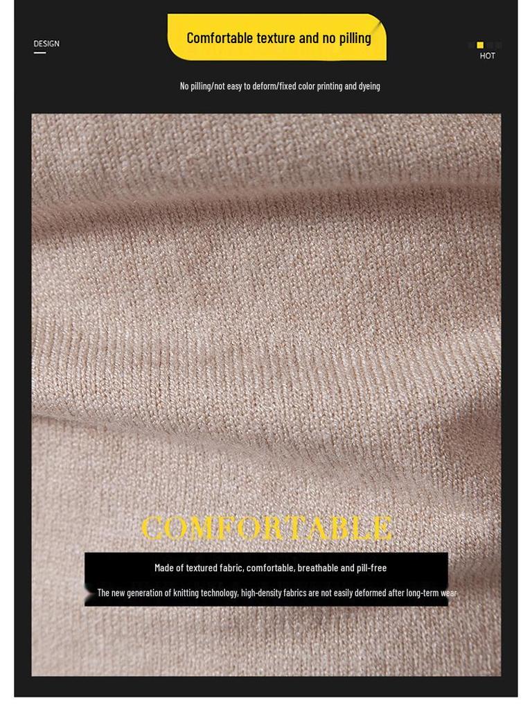 2025 Men's Casual Round Neck Solid Color Fashion Sweater