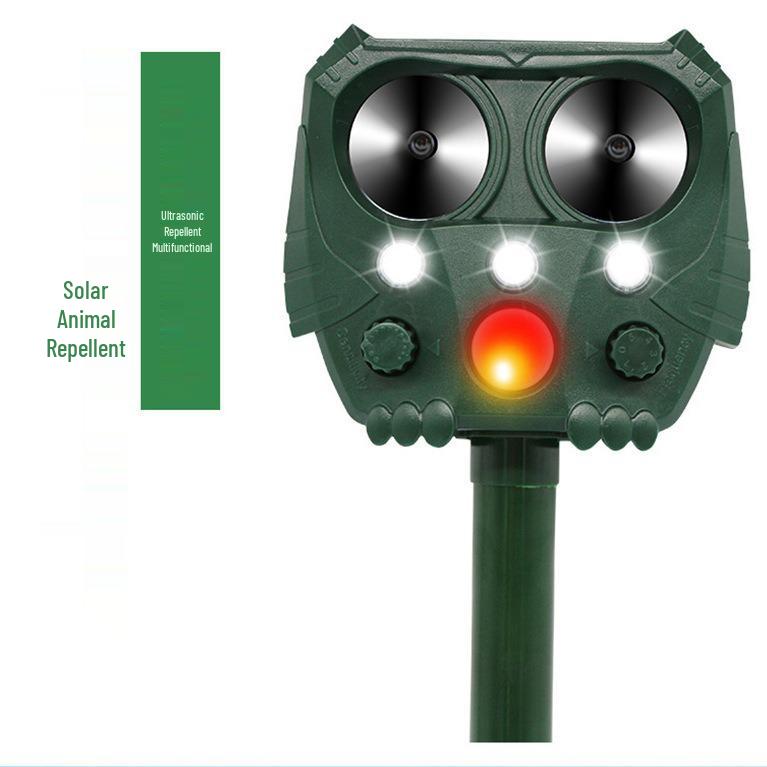 

Солнечный ультразвуковой отпугиватель птиц и собак с инфракрасным мигающим светом и звуком Five-gear Frequency Repeller трава зеленый