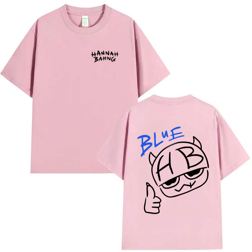 Summer Funny Hannah Bahng Blue Graphics Tshirt Streetwear Men Cotton Quality Short Sleeve Fashion TShirt Cozy Oversized Clothes