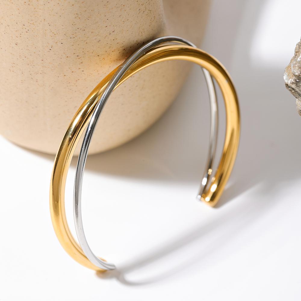 Eetit водонепроницаемый 18-каратный позолоченный геометрический браслет из нержавеющей — фото 3