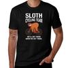 Sloth Cycling Team Lazy Sloth On Bicycle Tshirt Daily Wear Plain Short Sleeve Shirt