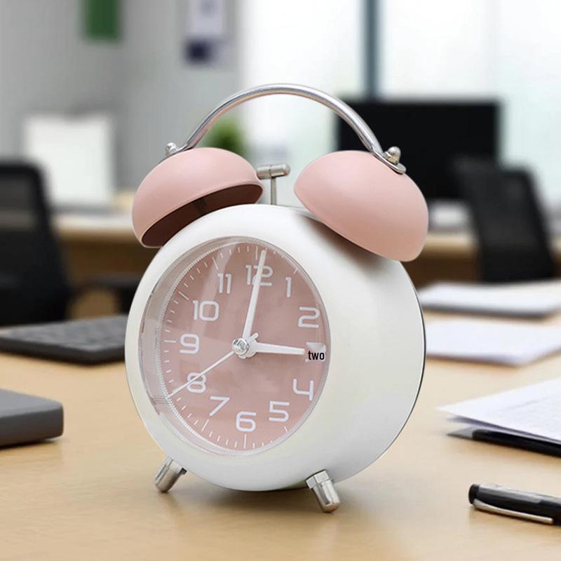 Retro-Wecker mit lauter Glocke und Nachtlicht – geräuschloser Nachttischwecker, kreatives Geschenk für Studenten und als Schlafzimmerdekor