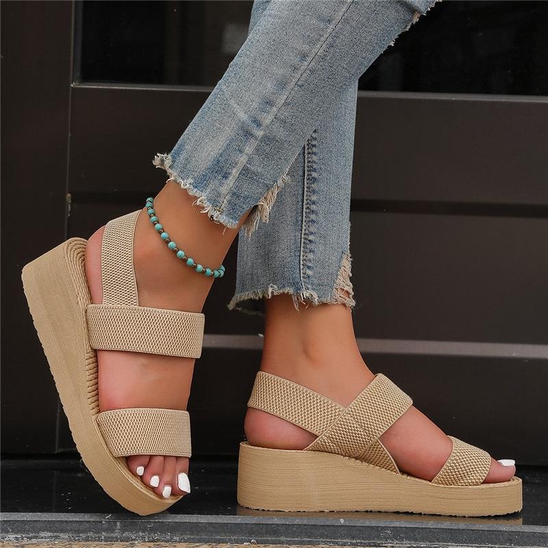 Summer Women's Sandals And Slippers, New Style Outer Wear, Small Increased Wedge-heeled Thick-soled Slippers