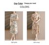 Summer V-Neck Chiffon Dress 2026: Stylish Waist-Cinched Design for Mom's Youthful Look