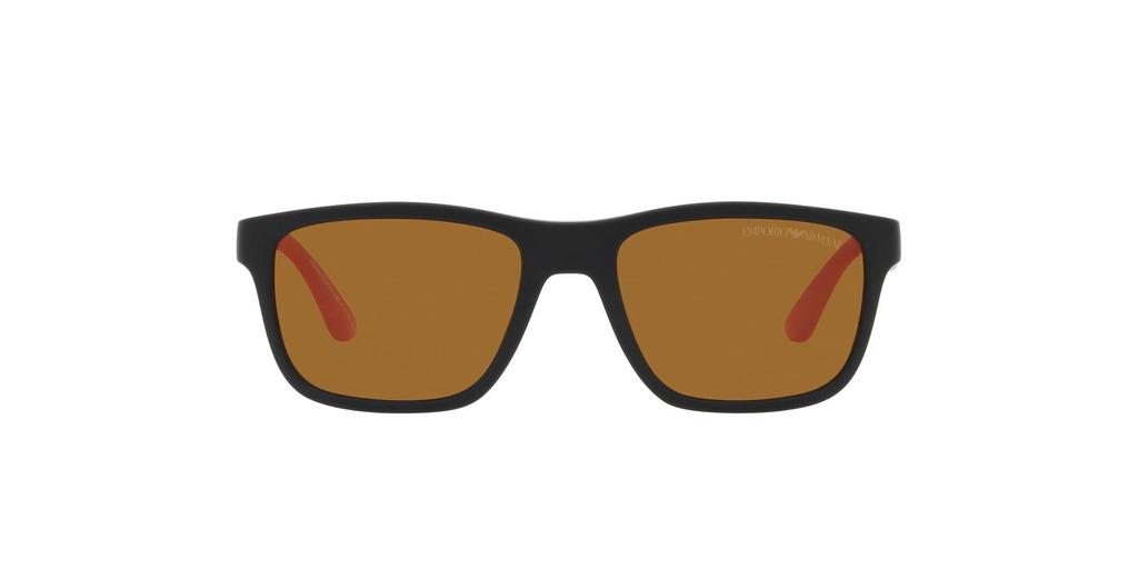 Emporio Armani EK4002F Matte Black Polar Size 48 Kids' Sunglasses, Frame/Brown Lens,