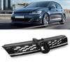 Gloss Black Lighting Package Honeycomb Grille Grills with Chrome Strip Replacement for MK7.5 GTD 2017‑2020