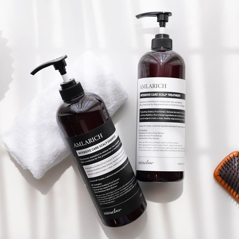 Shampoo for hair loss relief from oily scalp, intensive scalp care, large capacity Amlarich, men's and women's scalp care, 1000ml