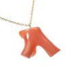 Undyed Pink Garnet Coral Branch Pendant Necklace.