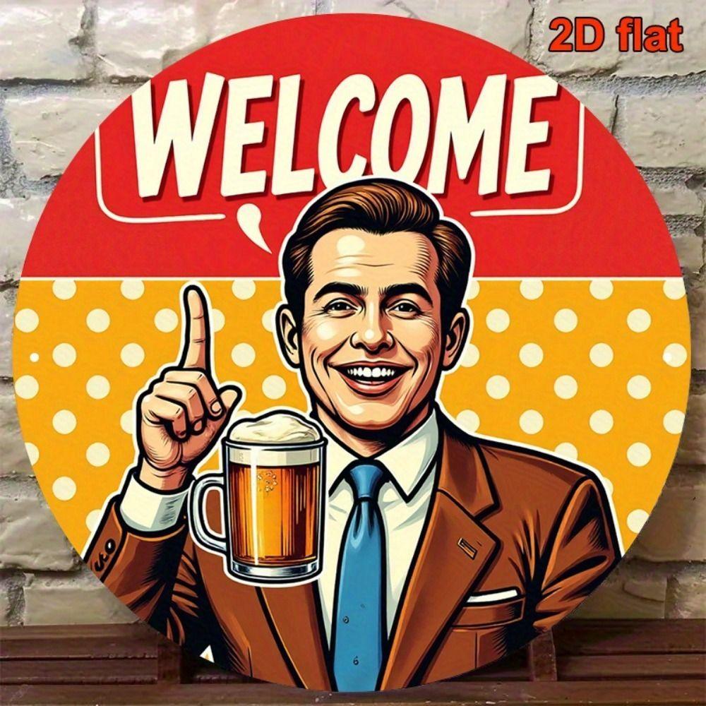 Segno in Latta Metallico Birra Decorazione Murale 20x30cm
