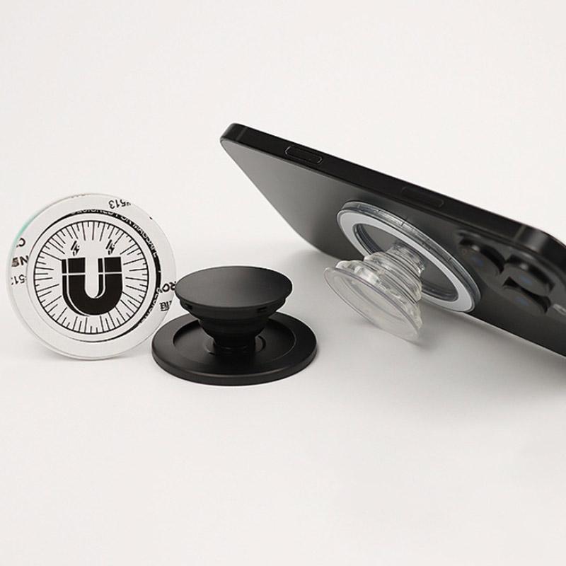 1PC Magnetic Folding Mobile Phone Grip Holder Suction Airbag Bracket Cell Phone Bracket Portable Desktop Lazy Telescopic Bracket