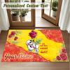 Crystal Velvet Square Rug Custom NameDiddl Pattern Non Slip Home Floor Decor Rug