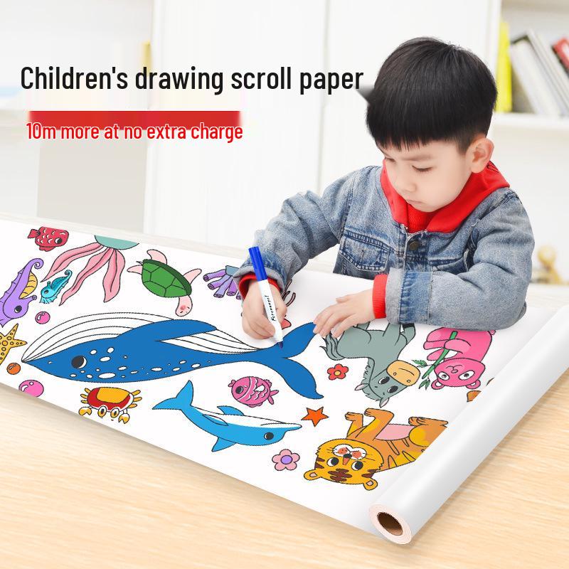Kids' Doodle Coloring Scroll Paper for Drawing and Painting