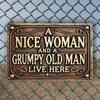 Tin Sign with Funny Old Man Quote, Retro Metal Poster for Wall Decor, 8x12 Inch