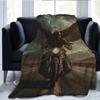 Motorcycle and eagle wings Flannel printed blanket suitable for all seasons suitable for living room office sofa and travel