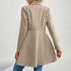Modischer Damen Wollmantel Einfarbig Revers Langärmelig