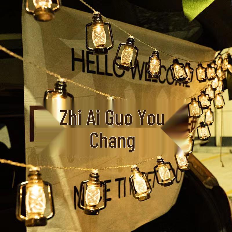 Solar LED Kerosene Lantern String Lights for Camping and Decor