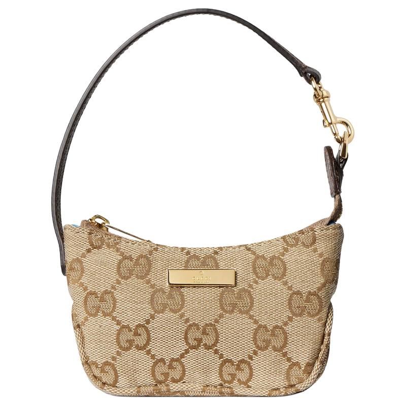 Gucci Lady Lunetta Generation Snap-lukning Lærred Møntpung Almindelig Unisex Parstil Sand og Brun