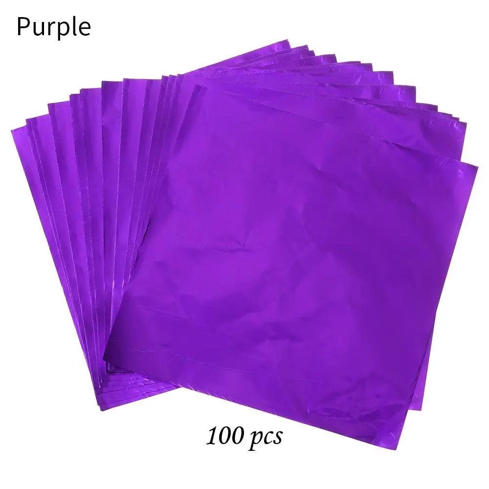 100 PIEZAS Color Dorado Papel de Envoltura en Lata de Papel de Aluminio Estampado Metálico Papel para Caramelos Chocolate Suministros para Bodas y Fiestas