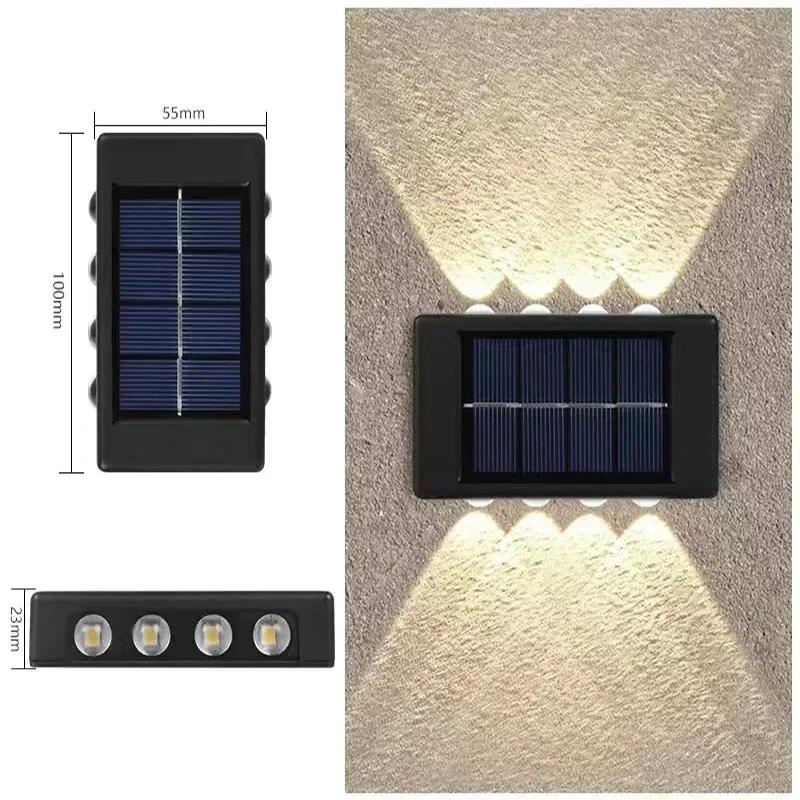 Solar Wall Lights Outdoor Warm/White Solar Wall Mount Porch Lamp Up And Down Lighting For Garden Street Landscape Balcony Patio