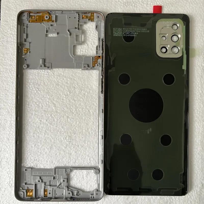 Vollständiges Gehäuse für Samsung Galaxy 71 2020 715 715F 51 515 Mittelrahmen Akku-Rückseite Rückkamera-Objektiv