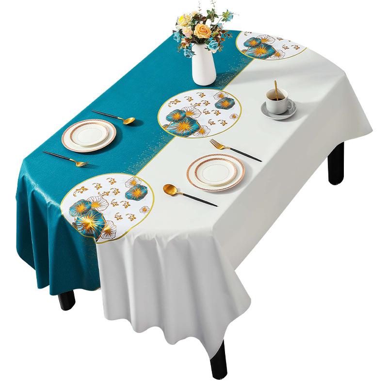 Light Luxury High-End Oval Pvc Tablecloth Household Waterproof And Oil-Proof Tablecloth Coffee Table Cloth
