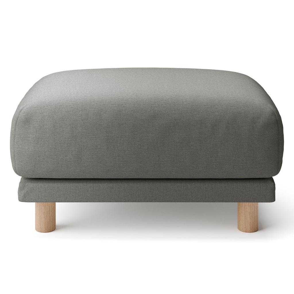MUJI Ottoman Cover, Cotton-Linen Basket Weave, Charcoal, KB4JTA2A
