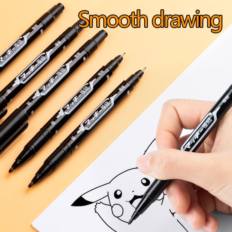 10Pcs Waterproof Marker Pens Durable Oily Ink Fast Drying Thick Head For Signature Express Logistics & School Black Red Blue Pen