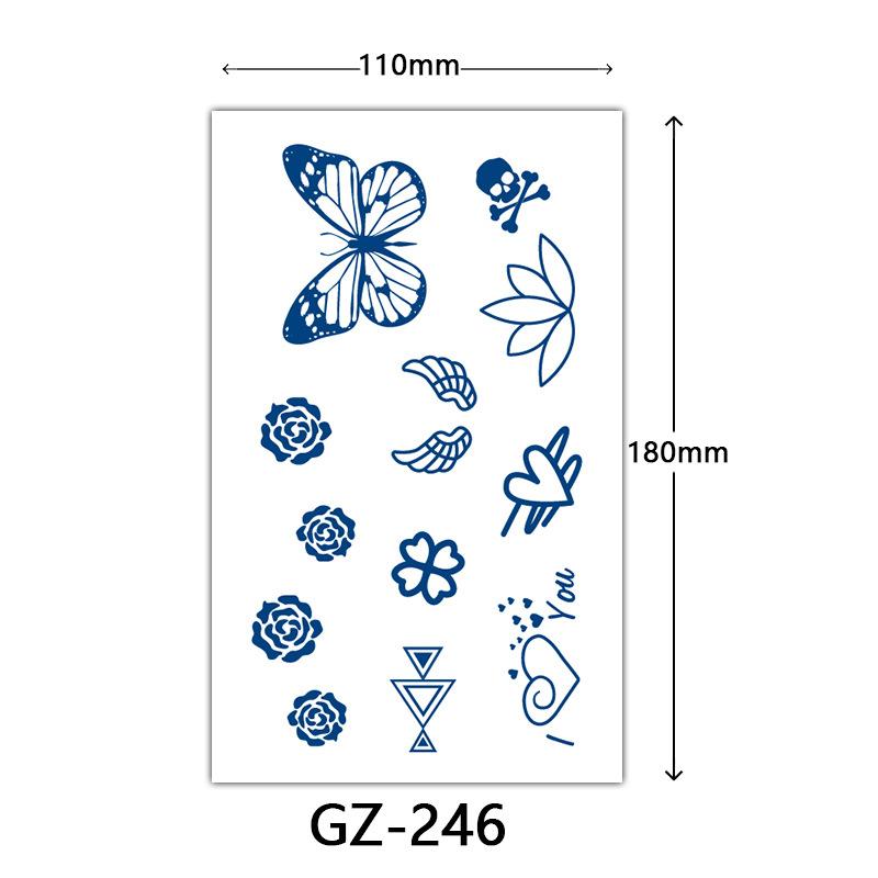 Herbal Semi-Permanent Tattoo Sticker, Semi-Permanent Tattoo Sticker, Anti-Rub, Anti-Sweat Tattoo