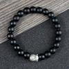 Healing Buddha Head Volcanic Lava Stone Bead Bracelet For Men Women Black Yoga Beaded Armband Jewelry