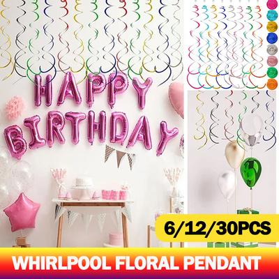 6 Stück/Set Hängende Wirbeldekorationen Bunt Haushalt DIY Partyzubehör Perfekt für Geburtstage Hochzeiten Feiern