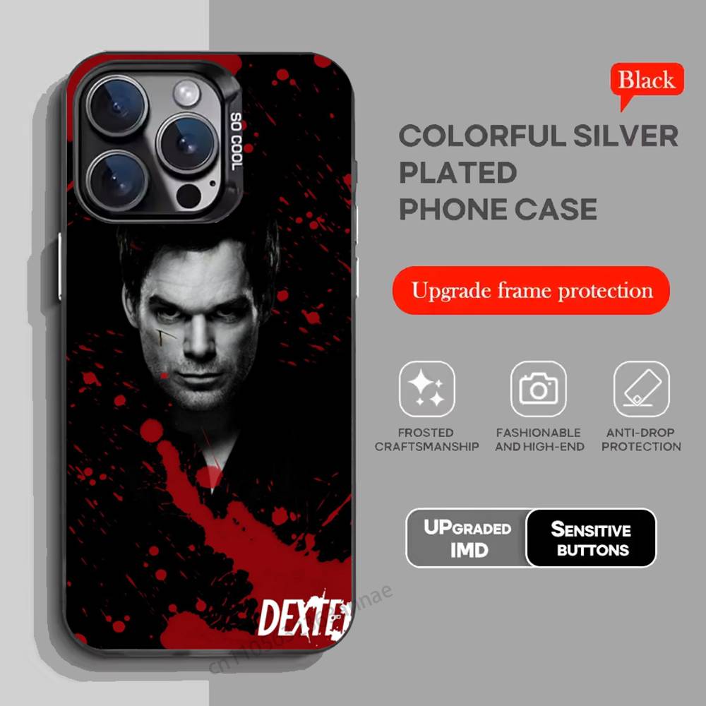 

Dexter Morgan Phone Case For iPhone 17,16,15,14,13,12,11,Pro,Max,Plus,Mini,X,XS,XR,8,S,SE Soft Black Case iPhone14Pro