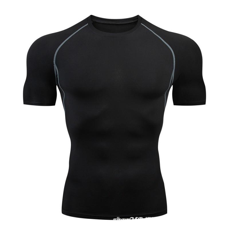 Mens Quick-Dry Compression Athletic Set: Short Sleeve Top Running Shorts Gym Training Basketball