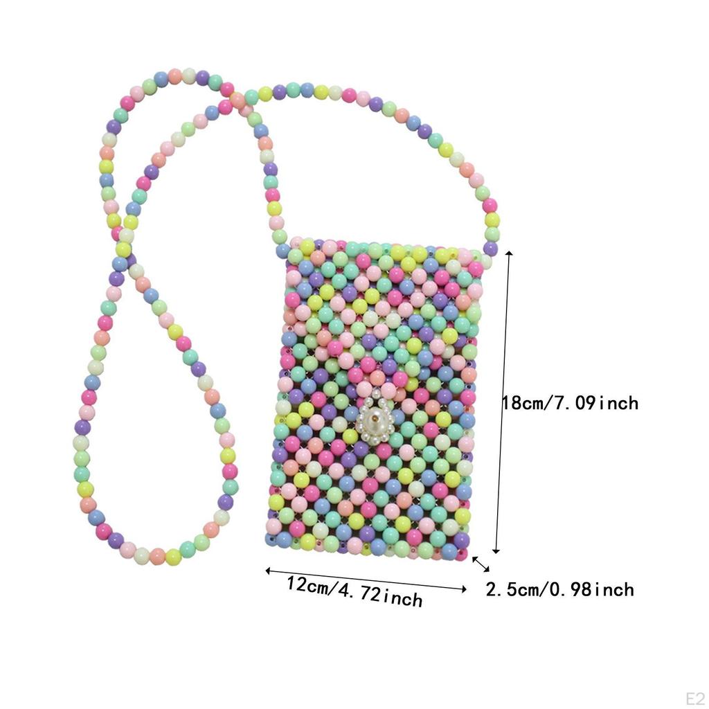 Women Shoulder Bag Purse Unique Chic Gift Practical Casual Crossbody Beaded Chain Pouch for