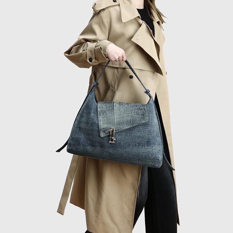 Large Tote Bag Women'S Soft Cow Leather Bag Light Luxury Niche High-End Single Shoulder Underarm Bag Messenger Bag Hobo Bag