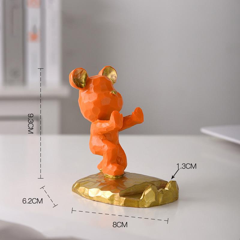 Violent Bear Decoration Creative Light Luxury Mobile Phone Holder Home Living Room Study Desktop Cute Lazy Bracket Decoration