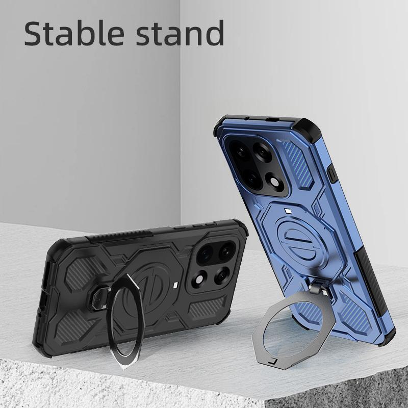 KEYSION Stoßfeste Magnetische Hülle für OnePlus 15 5G TPU+PC Aufrechter Live Metallring Ständer Handy Rückseite für One Plus 1+ 15