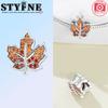Métal Cuivre Automne Zircon Érable Châtaignes Breloque Perles Composants de Perles Composant de Perle Pendentif Conçu Pour Bracelet Authentique Original Haut