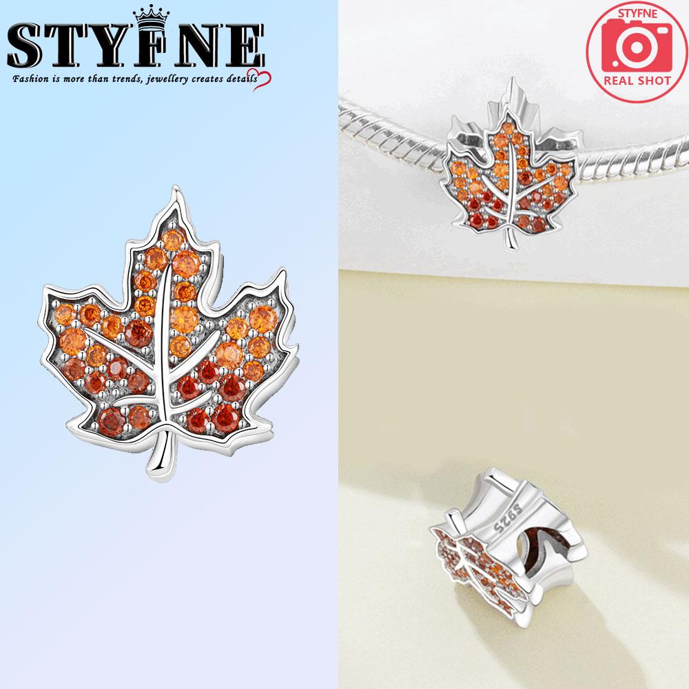 Métal Cuivre Automne Zircon Érable Châtaignes Breloque Perles Composants de Perles Composant de Perle Pendentif Conçu Pour Bracelet Authentique Original Haut