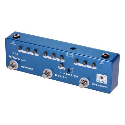 MOSKY RD5 Pedal multiefectos de guitarra 5 en 1 Reverb + Delay + Booster + Overdrive + Buffer Full