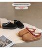 Women's Winter Ethnic-Style Fur Lined Leather Snow Boots with Thick Soles