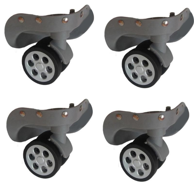 4 Stück Gummi-Trolley-Rollen Ersatz für Gepäckbox 60x12mm/55x12mm Schwerlast-Kofferrolle 360 Grad Schwenkbares Set