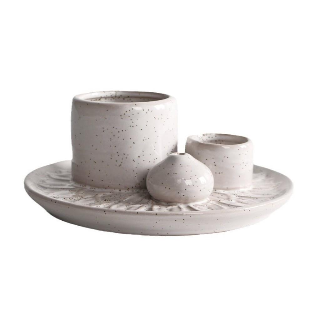 Simple Design Candle Holder Multifunctional Ceramic Incense Tray Incense Stick Holder Room Decor