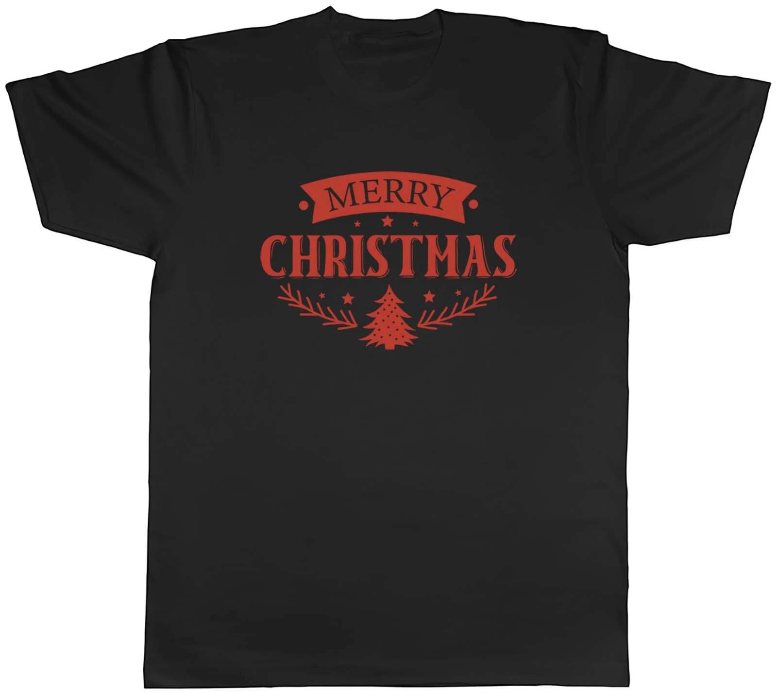 Merry Christmas Brunt Red Xmas Mens Unisex T-Shirt Tee Gift XL