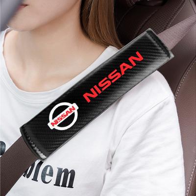 Carbon Fiber Car Seat Belt Cover Shoulder Pad Protector Cover Safety Padding for X-trail Qashqai Note Juke Sentra Micra