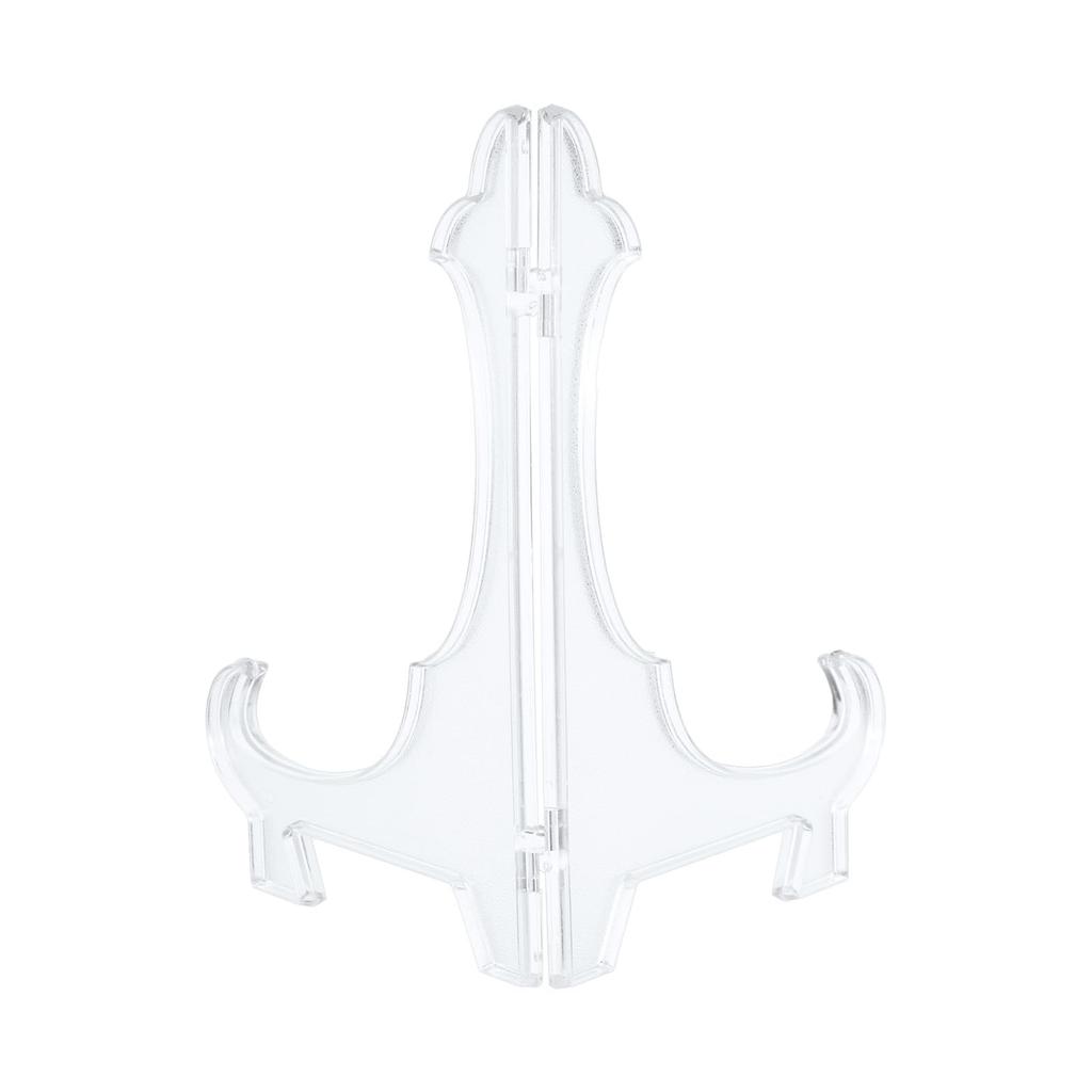 uxcell Plastic Folding Easel Plate Holder Display Stand for Decorative Plates, Picture Frames, Home Decor, 240mm, Clear, 12 Pieces