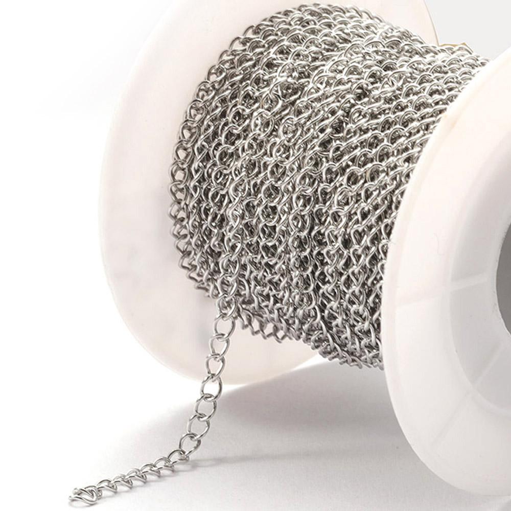 

2meters Stainless Steel Extension Chain 2/3/4mm Gold Necklace Chains for Bracelet DIY Chain Accessories Jewelry Making Crafts 2x3mm Width 2mm