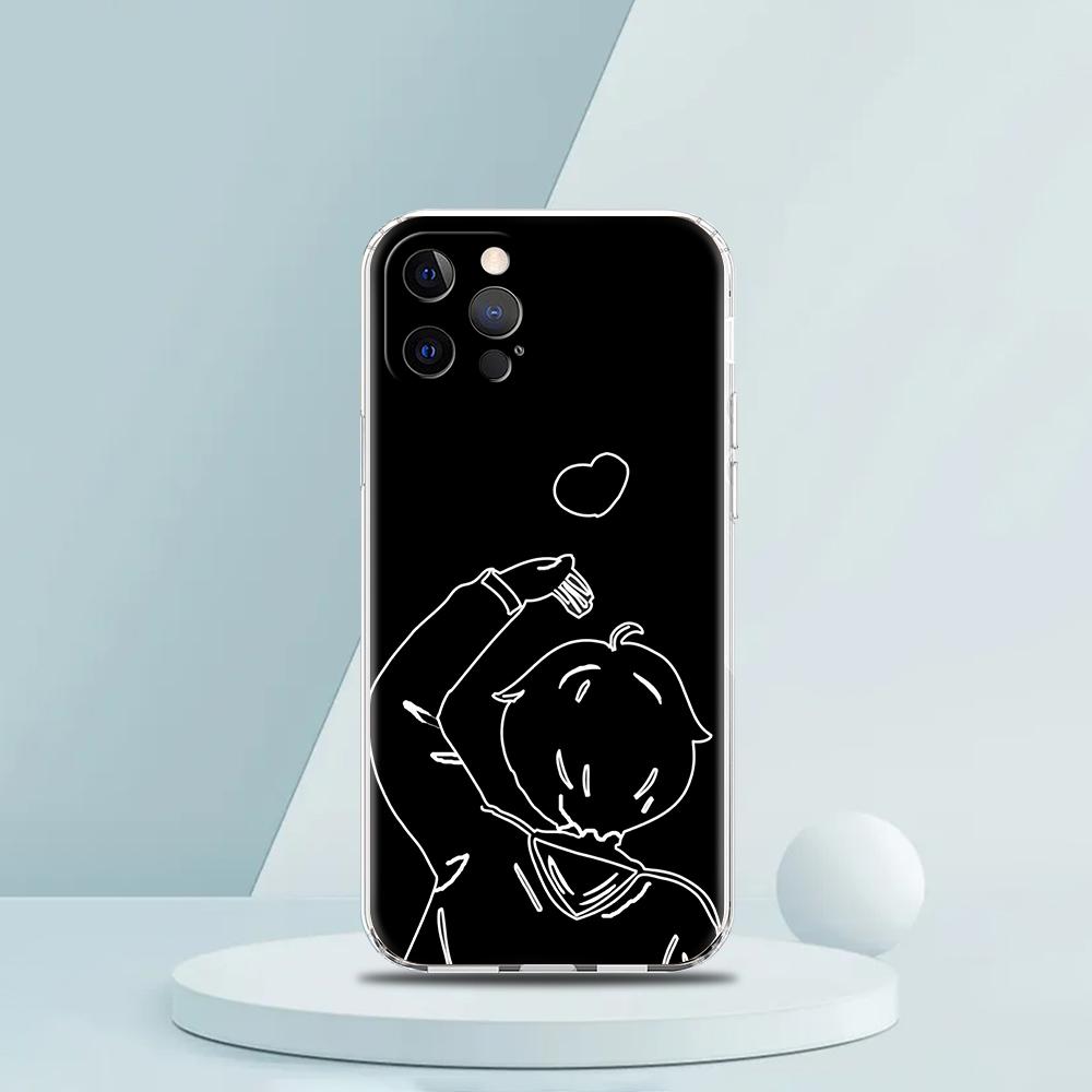 Couple Cartoon Aesth Sun Moon Luxury Phone Case For iPhone 16 15 14 13 12 11 Pro Max XS X XR SE 7 8 Plus Silicone Clear Cover
